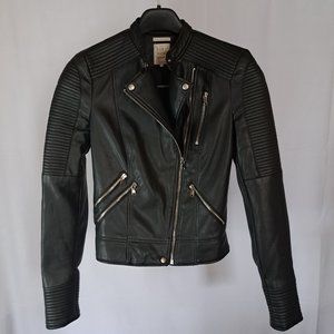 ZARA TRF womens FAUX LEATHER MOTO jacket Sz XS STUNNINGLY SOFT FAUX LEATHER